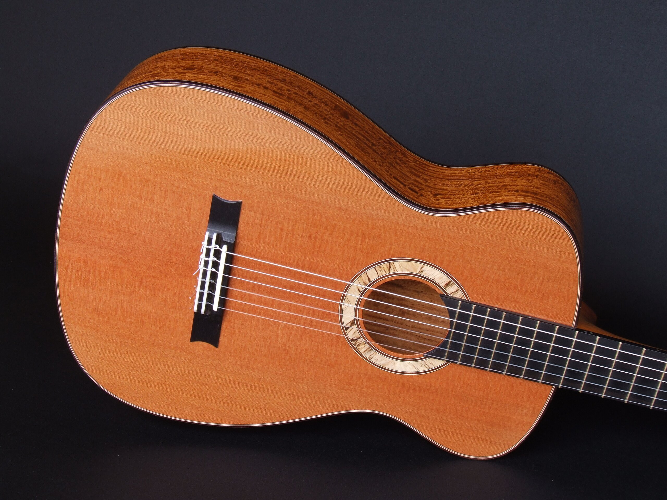 Neo-classical guitar with redwood top and spalted blackwood rosette