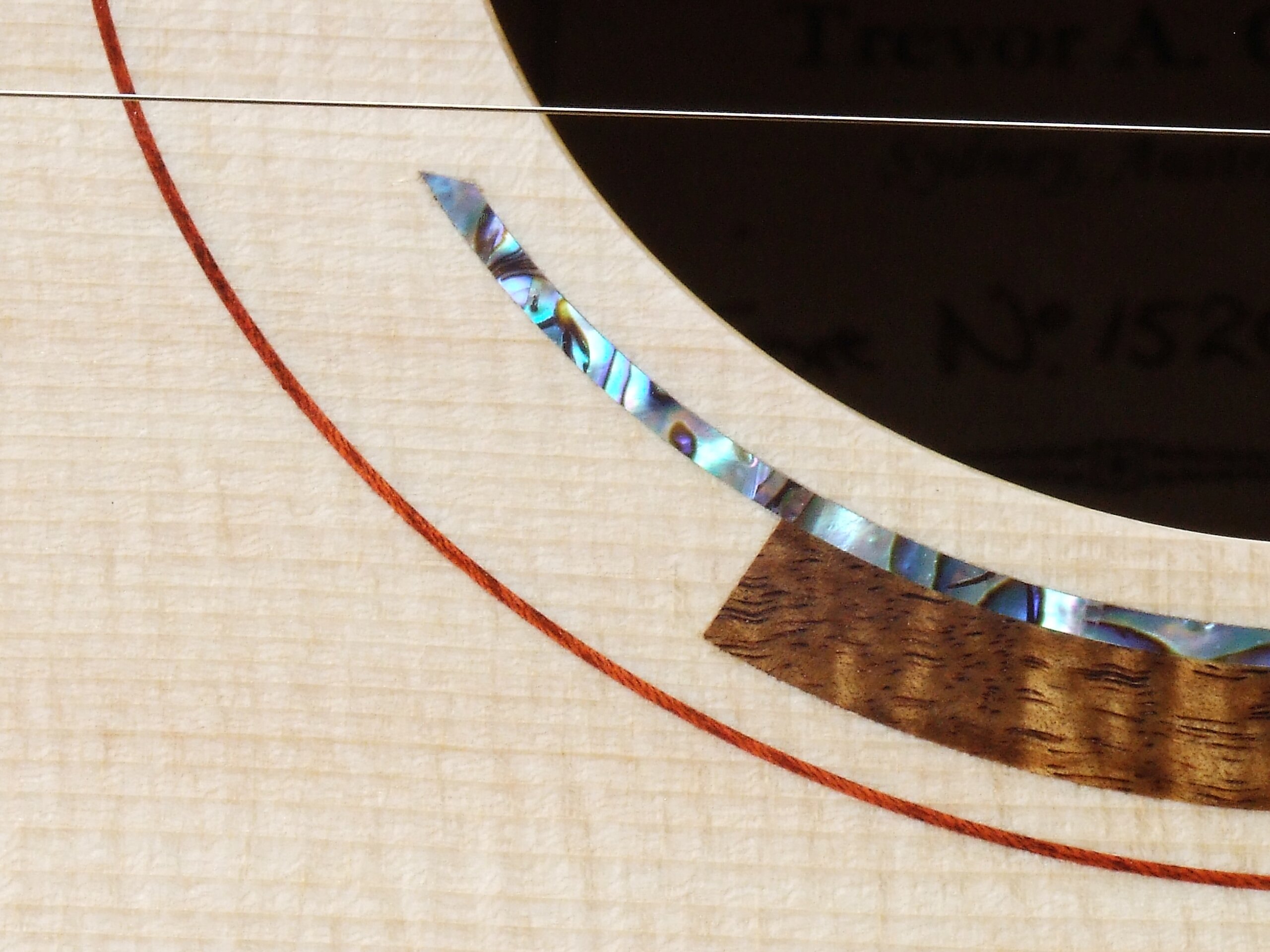 Custom guitars. Detail of an art-deco inspired rosette