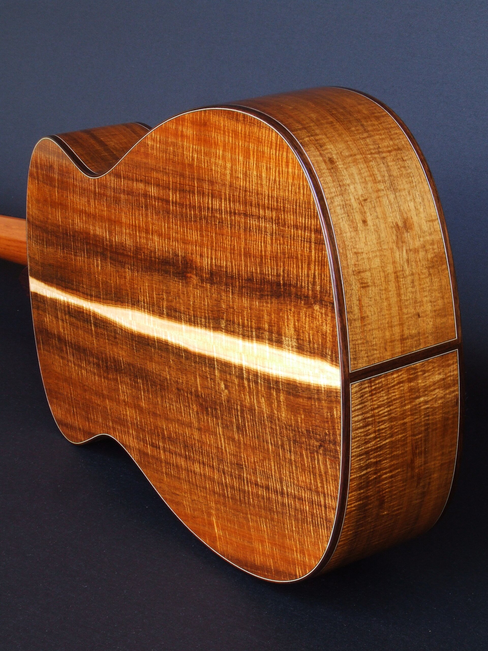 Custom guitars. The back and sides of a guitar made with highly figured Australian Blackwood