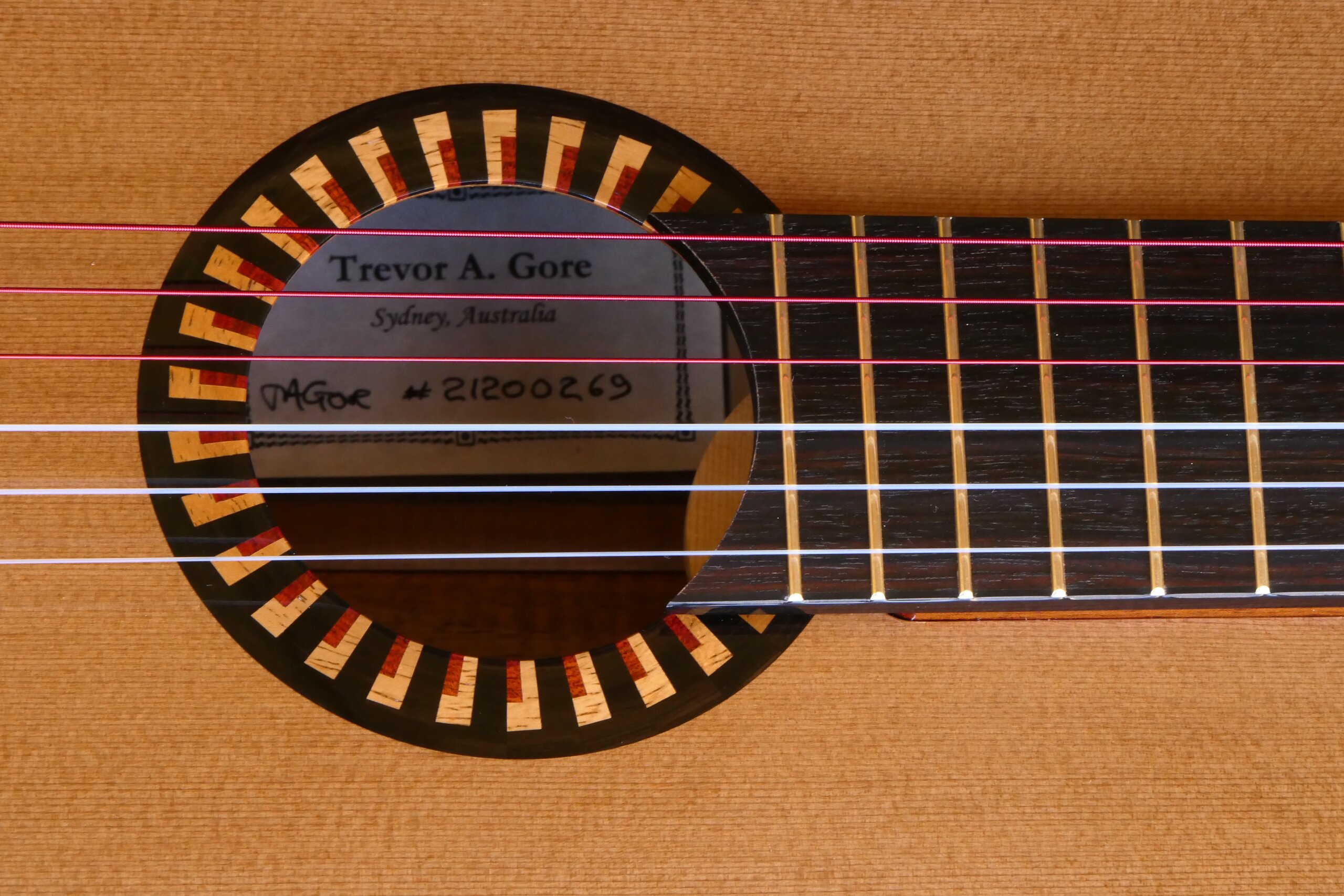 Custom guitars. Art deco inspired rosette by Trevor Gore